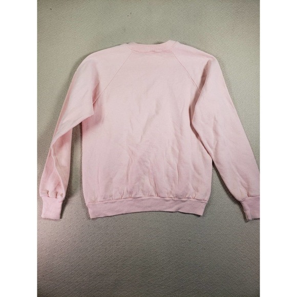 VTG Russell Sweatshirt Mens Large Pink Long‎ Sleeve Pullover Plain Jumper Casual - Picture 9 of 11